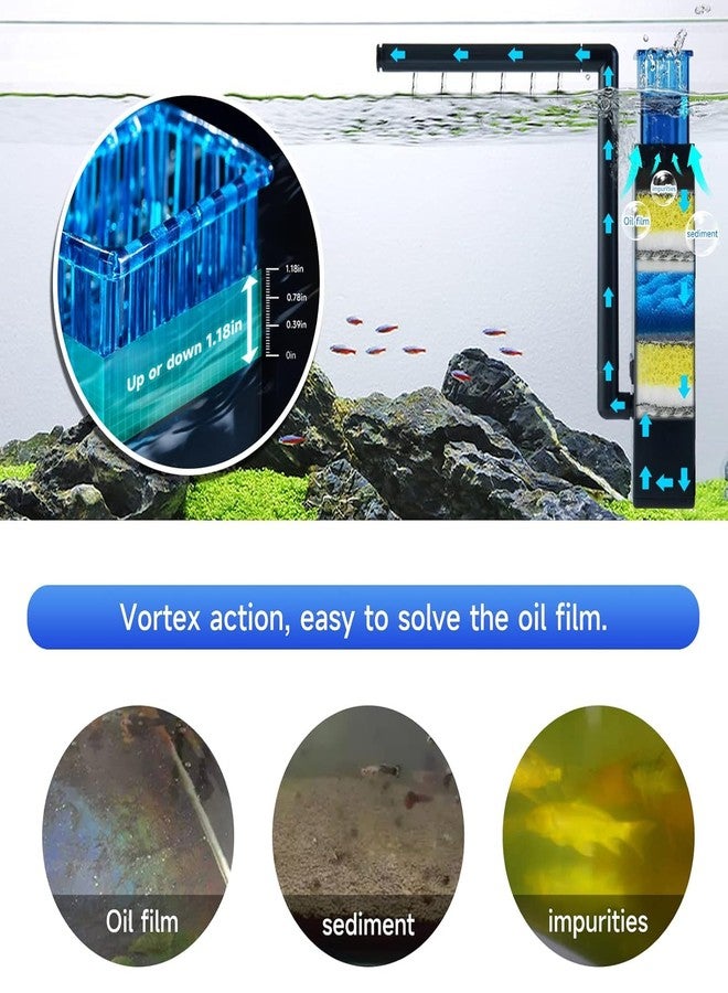 VAYINATO CHERLAM 3 in 1 Aquarium Oil Skimmer, Aquarium Surface Protein Skimmer,3W Fish Tank Protein Skimmer for Sea and Fresh Water, Internal Filter Wall Mounted Fish Tank Surface Protein Skimmer - Image 2